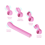 Розовый модульный вибратор-кролик 21,5см со сменными насадками Otouch Magic Stick S1 Plus Modular Rabbit Pink