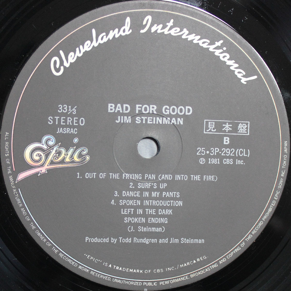 Jim Steinman / Bad For Good (LP+7" Vinyl Single)