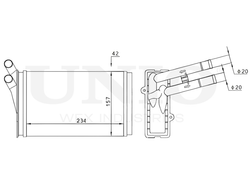 Радиатор отопителя UNIO RAD-20005
