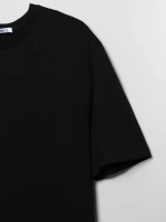 Черная мужская летняя повседневная однотонная хлопок