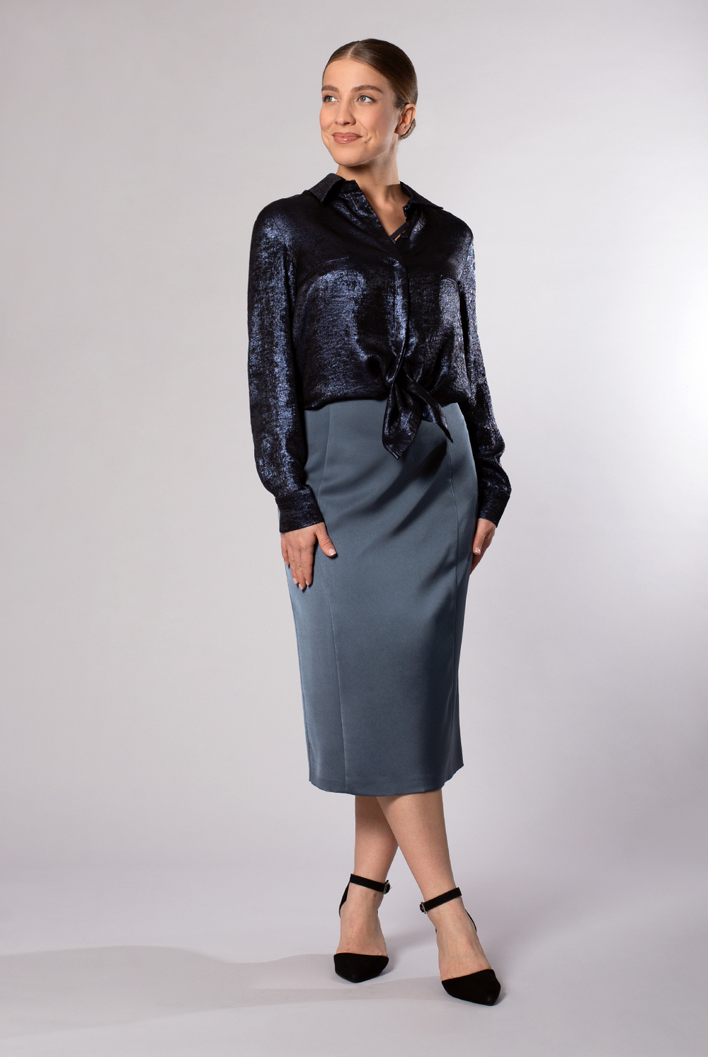 Блузка женская 3724зп, синий #182Сина093724зп