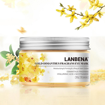 Патчи Lanbena для глаз с золотым османтусом от морщин и темных кругов Gold Osmanthus Fragrance Eye Mask, 50 шт, 90 гр