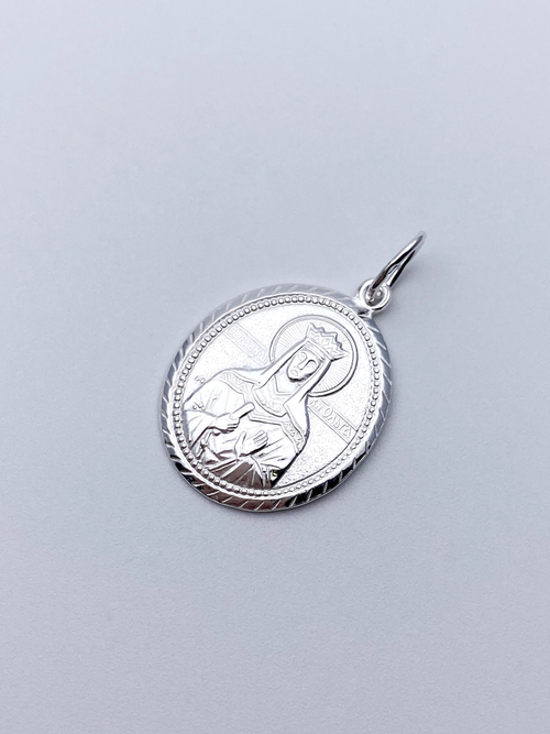 Образок из серебра/Без покрытия/С подвижным ухом/Ольга