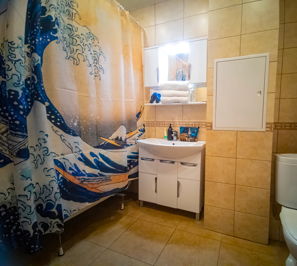 Комплект штор «Большая волна в Канагаве», по мотивам гравюры на дереве «Большая волна в Канагаве» японского художника Кацусики Хокусая