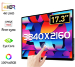 17" Портативный сенсорный монитор VCHANCE 4K IPS 3840x2160, 60 Гц