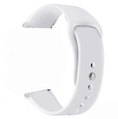 Универсальный силиконовый ремешок 20 мм для часов Samsung Xiaomi Huawei Garmin (Белый)