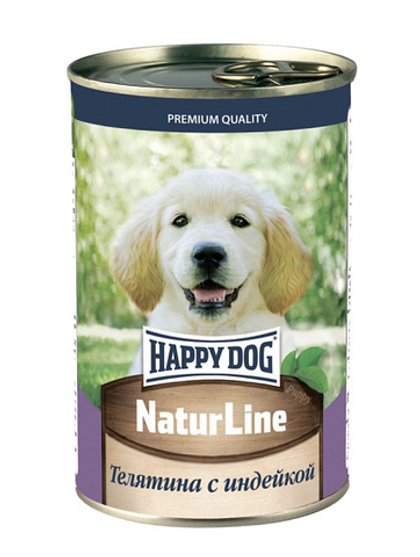 HAPPY DOG Консервы для щенков Телятина с индейкой, 410 г