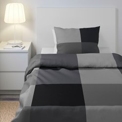 IKEA BRUNKRISSLA  (ИКЕА БРУНКРИССЛА)  -  Пододеяльник и наволочка, черный, 150x200/50x60 см