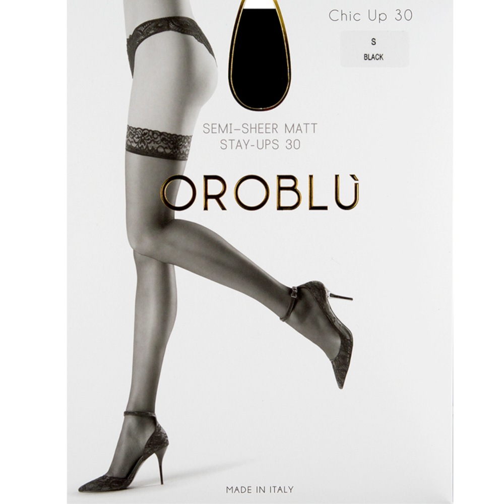 Женские чулки темно-серые OROBLU Chic Up, 30 ден, Daily VOBC01001