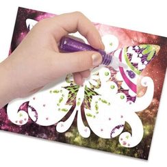 Набор аппликаций из фольги для девочек "Волшебный блеск" (3 заготовки для поделок) (О