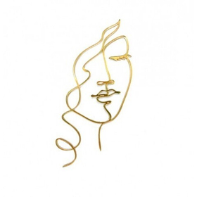 Топпер силуэт девушки с кудрями ЗОЛОТО