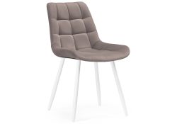 Стул на металлокаркасе Челси К велюр латте / белый