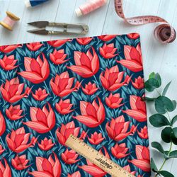 Ткань премиум шелк искусственный Армани мелодия тюльпанов