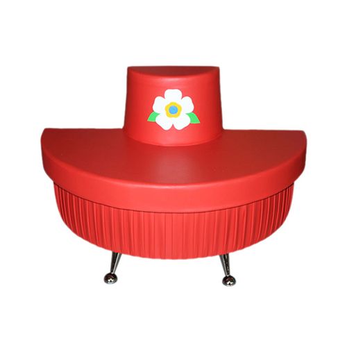 Диван полукруглый "Цветочек" на хромированных ножках