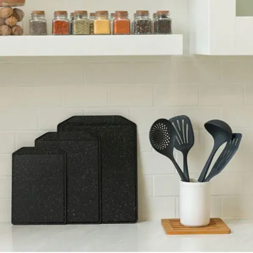 Доска разделочная пластиковая 30*21,5см «FLEX» черный гранит