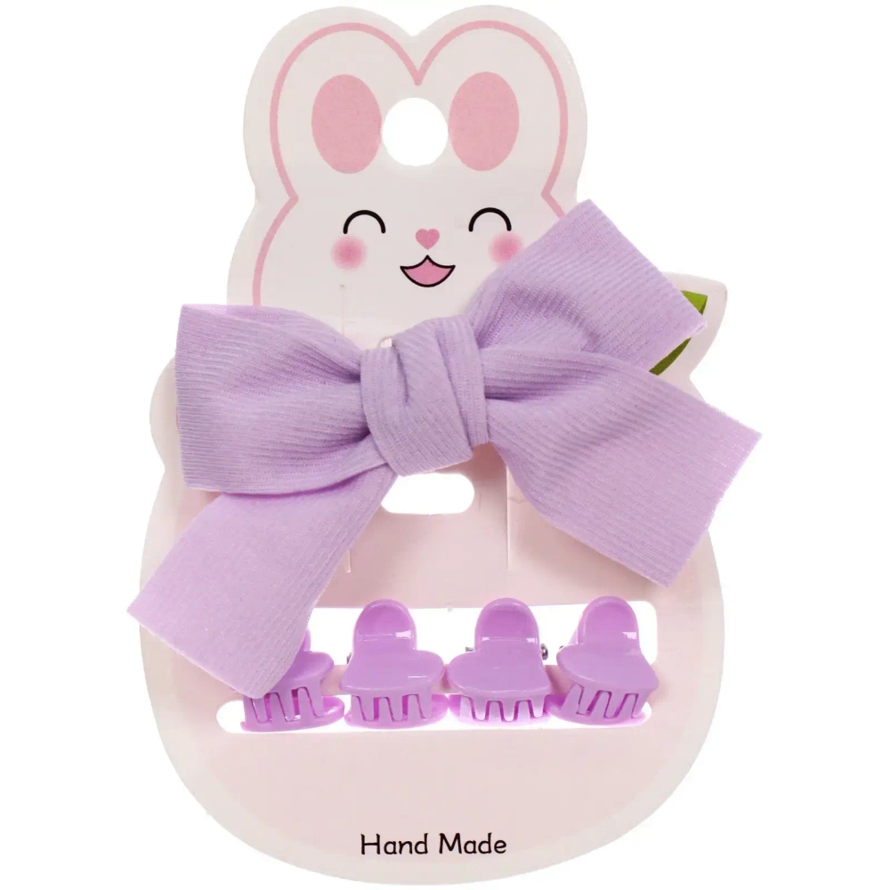 Аксессуары для волос детские «БАМБИ БУМ», Лавандовое чудо, 11*7см (4 краба и зажим)