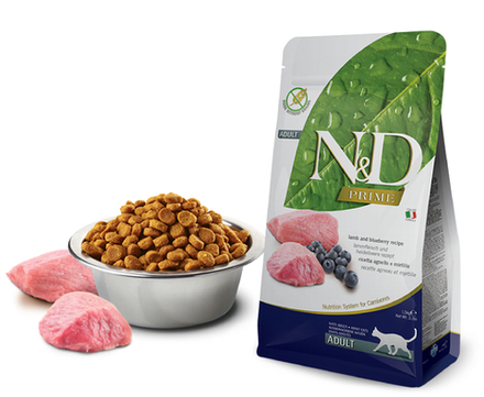 Сухой корм FARMINA N&D Prime Adult для взрослых кошек с ягненком и черникой - 1.5 кг