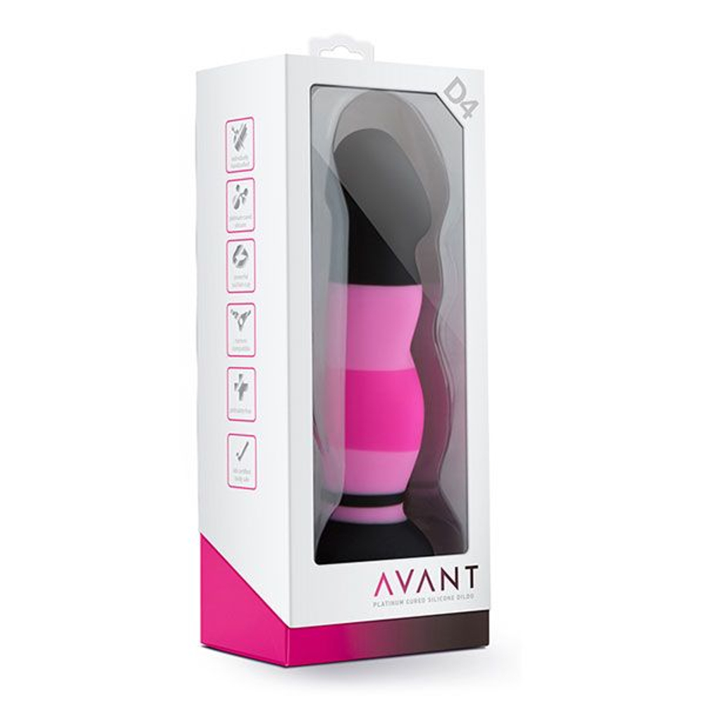 Черно-розовый фаллоимитатор D4 - 20,3 см. (Цвет: черный с розовым)