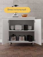 Кухонный модуль напольный 80 см Севилья 2 двери со столешницей, на ножках, белый