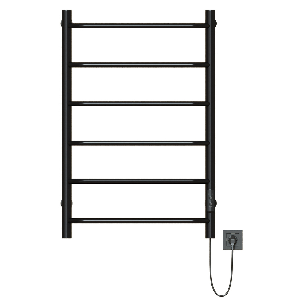 Полотенцесушитель MIXLINE MIRA  80х50 (таймер, 253 Вт, 6 перекладин) электрический ЧЕРНЫЙ