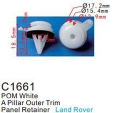 Клипса для крепления внутренней обшивки а/м Лэнд Ровер пластиковая (100шт/уп.) Forsage клипса C1661(Land Rover)