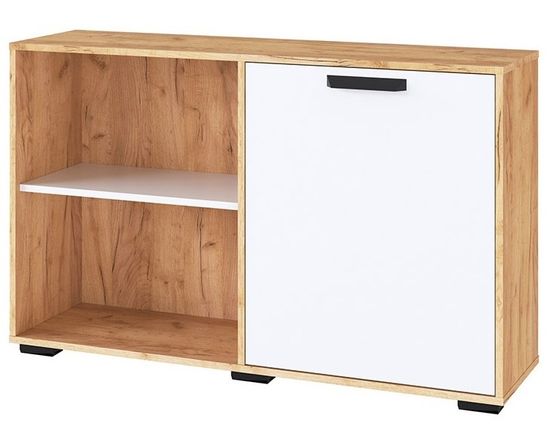 Тумба КВАРТЕТ-13 дуб крафт золотой / белый поры дерева