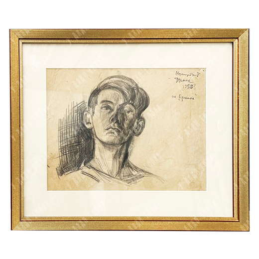Динес Ю. С. Автопортрет для Орлёнка. Бумага, карандаш. 1950