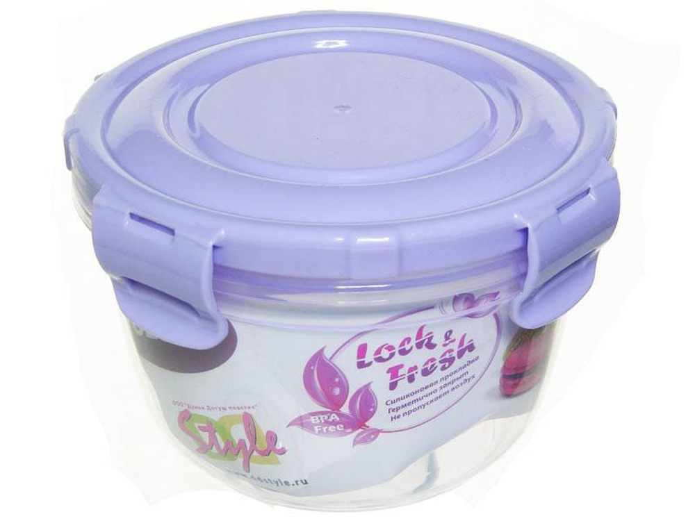 Контейнер для продуктов 0,625л герметичный круглый глубокий