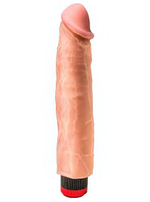 Вибратор-реалистик с розовой головкой ( 23 см) (Цвет: телесный)