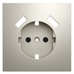 Накладка для розетки с заземлением и защитными шторками, с USB A+A, S70 (кашемир)