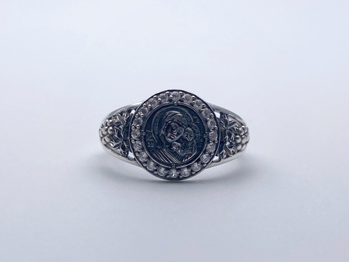 Кольцо из серебра/Частичное чернение/С камнями