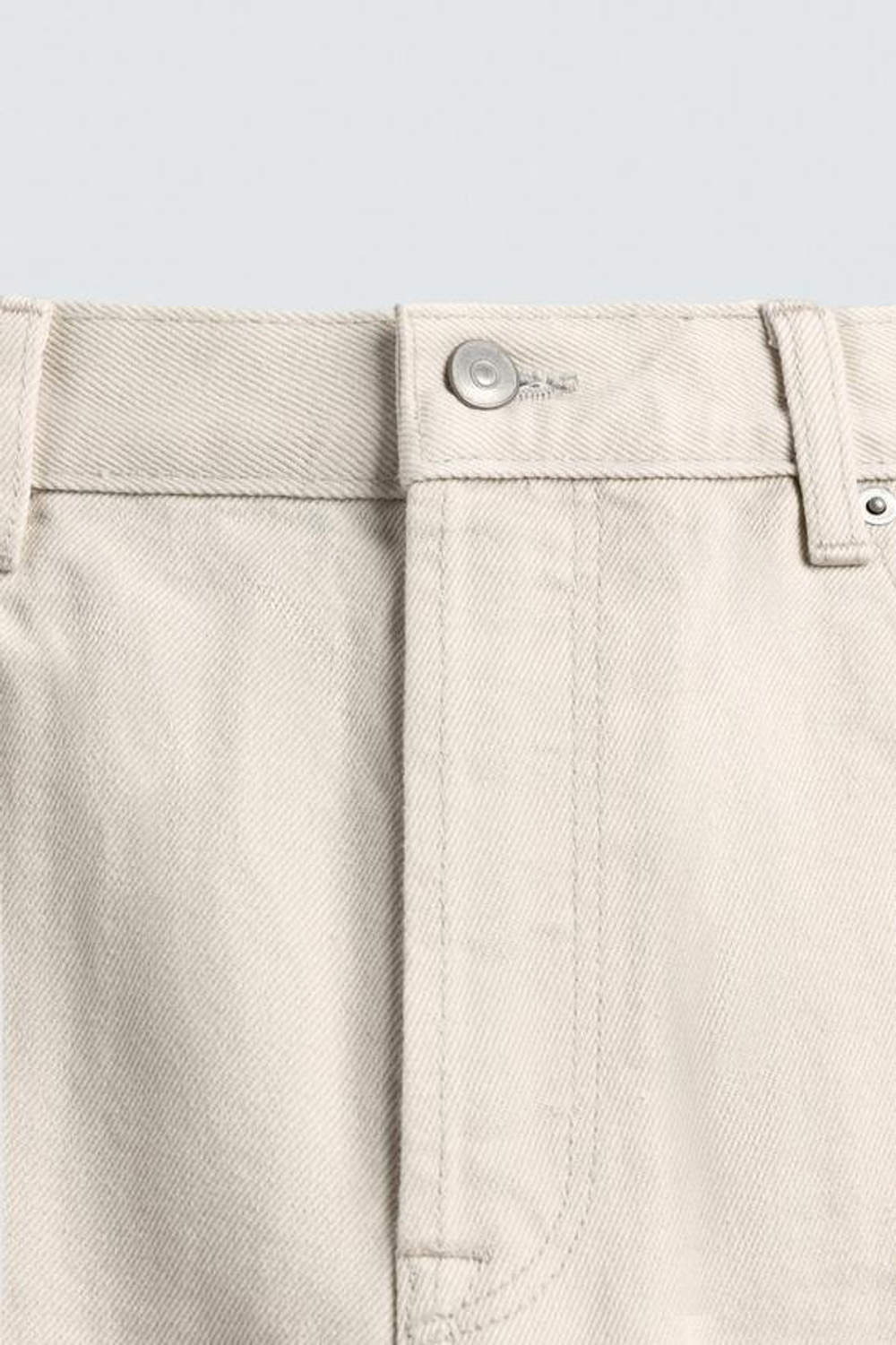 ZARA ДЖИНСЫ STRAIGHT FIT, ЖЕЛТОВАТО-БЕЛЫЙ