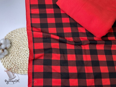 Футер 2-н петля КЛЕТКА КРАСНАЯ