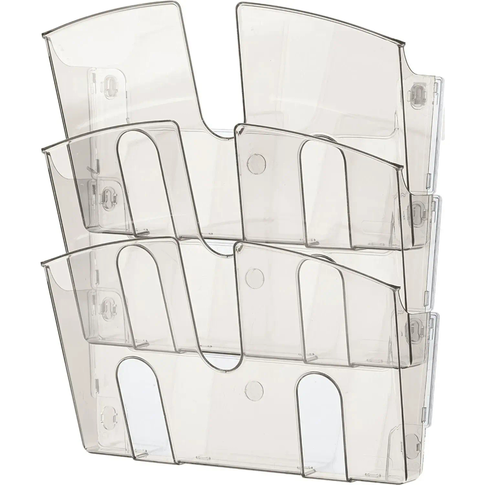 Лоток настенный Attache 3 отделения А4 горизонтальные дымчатый