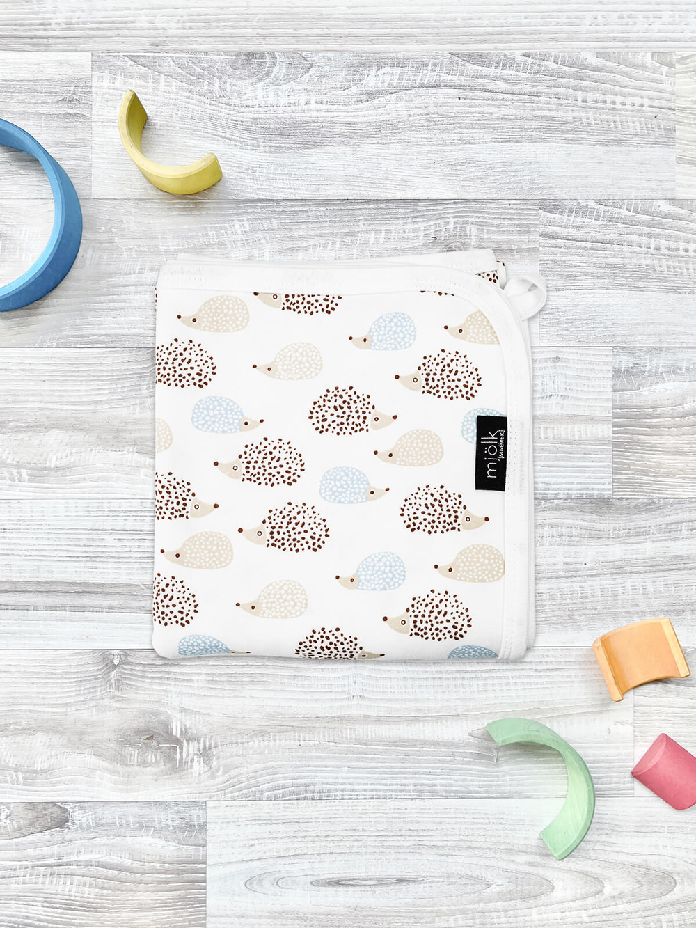 Двусторонний плед Mjölk Ёжики на экрю