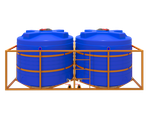 Кассета низкая 2*5000л СТАНДАРТ вода Политим 10000 л.(4350x2190x1770см;синий) - арт.560803