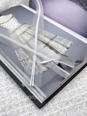 Молния потайная на прозрачной сетке белая неразъемная 60 см