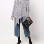 Balenciaga Barbes Leather Clutch Women"s Black