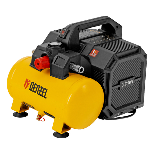 Компрессор DLS750/6 безмасляный малошумный 750 Вт, 140 л/мин,ресивер 6 л// Denzel