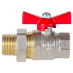 Кран шаровой TEBO 1/2" с американкой (бабочка)
