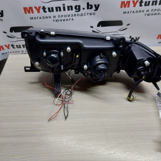 Передние фары Angel Eyes для Toyota Land Cruiser 80 (90-97) Black