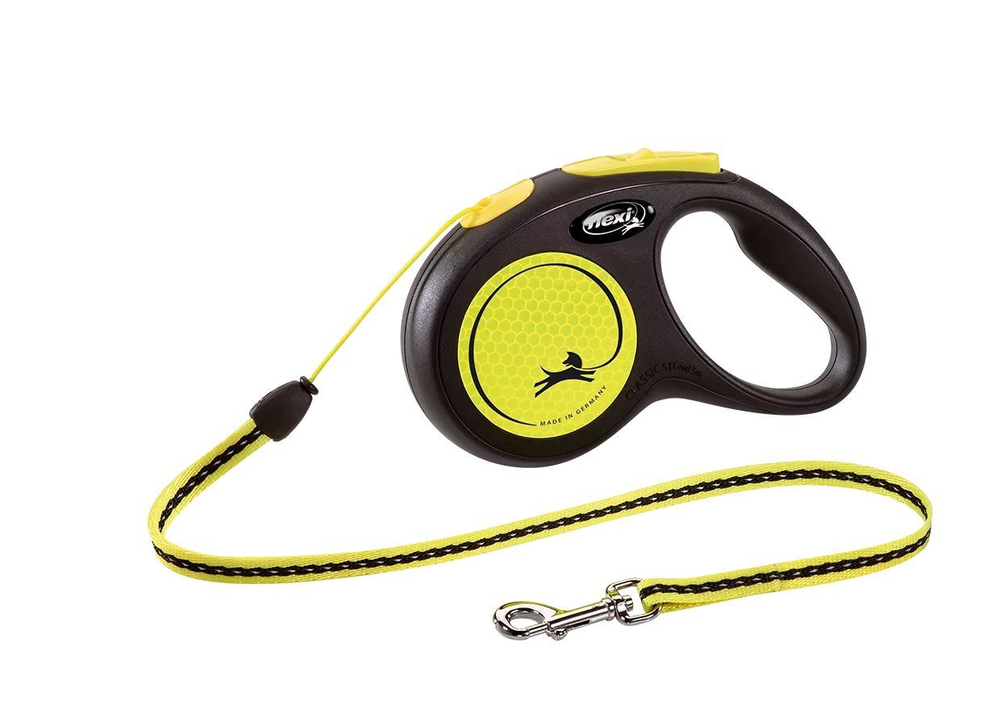 Поводок-рулетка Flexi New Neon cord S 5m 12kg yellow