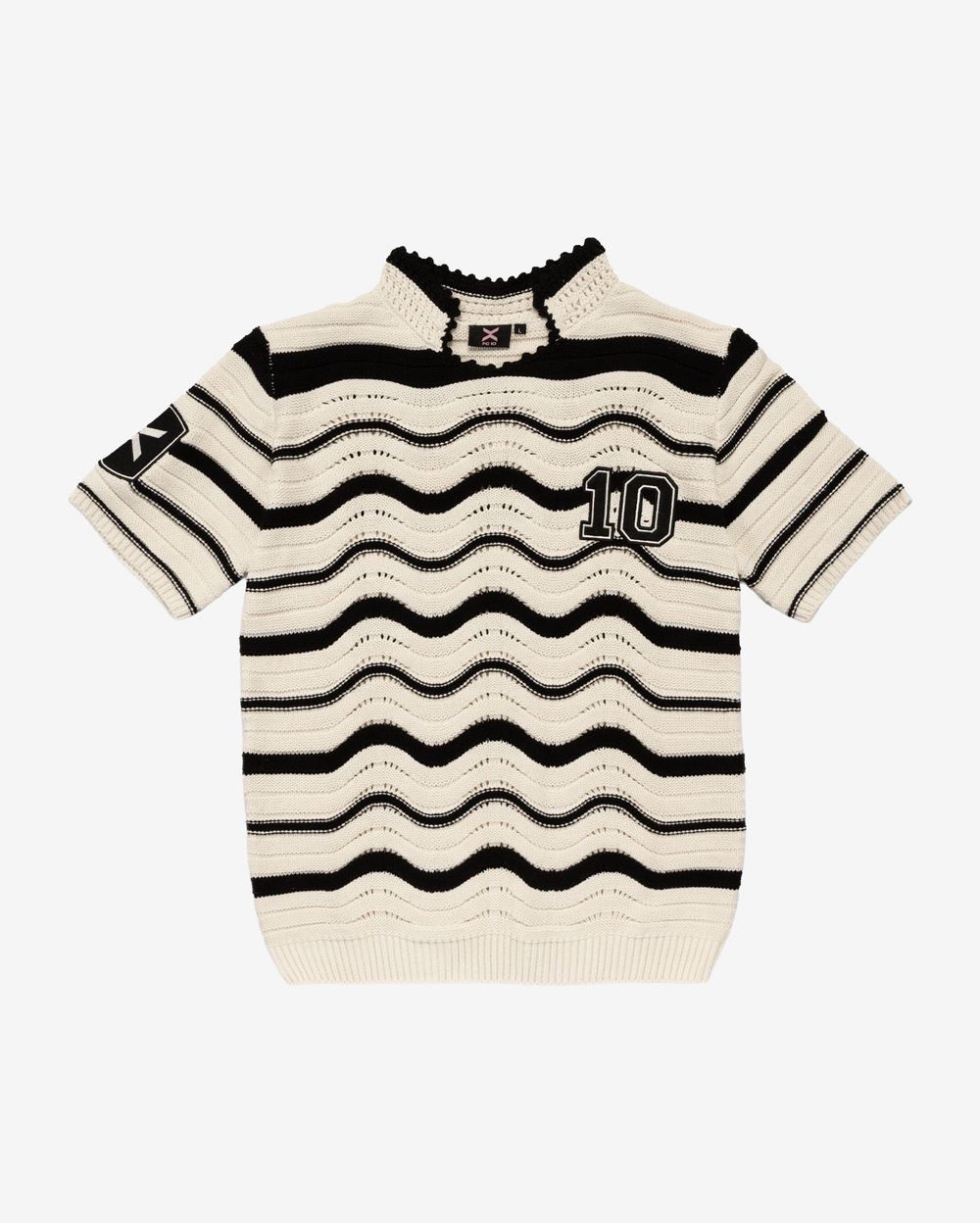 Купить Поло ФК 10 Striped чёрно-молочное Поло ФК 10 Striped чёрно-молочное