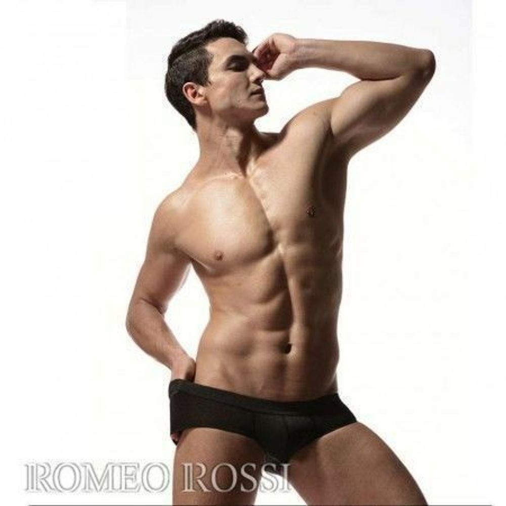 Мужские трусы брифы черные Romeo Rossi RR2013-2
