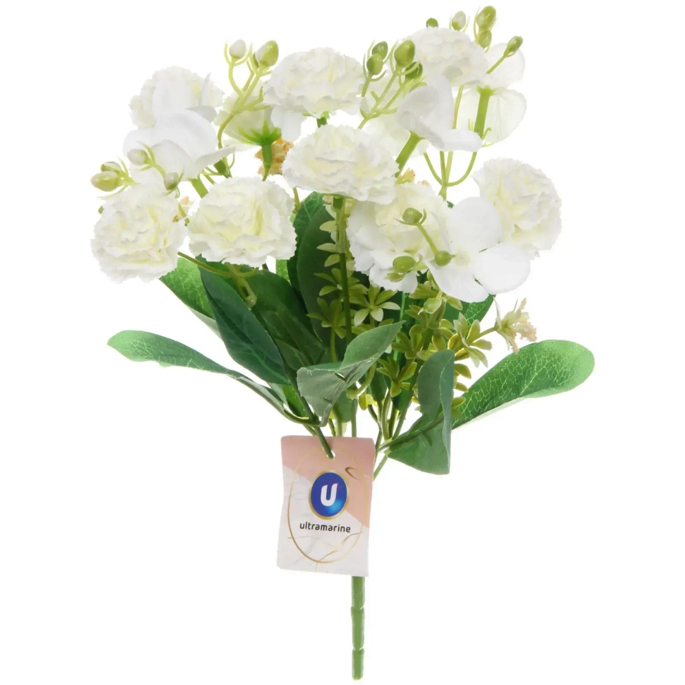 Искусственные цветы «Весеннее вдохновение» Гвоздика 30см цвет белый