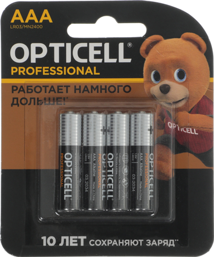 OPTICELL Батарейки AAA 4шт