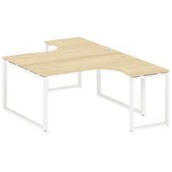 Metal System Рабочая станция криволинейная на О-образном м/к БО.РАС-СА-2.4 Акация Лорка/Металл Белый