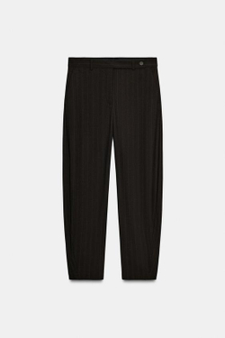 ZARA БРЮКИ В ТОНКУЮ ПОЛОСКУ — ZW COLLECTION, КОРИЧНЕВЫЙ