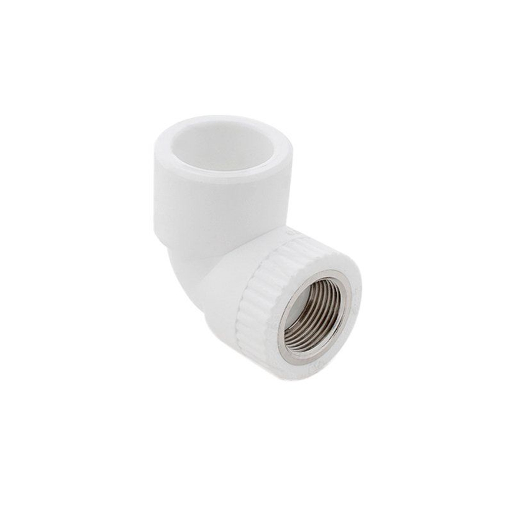 Угольник комбинированный ПП 20-1/2'' PN 25, с внутренней резьбой, белый, РосТурПласт 10790