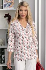 Блуза Статица (бело-красная) Б13775-16М LT Collection